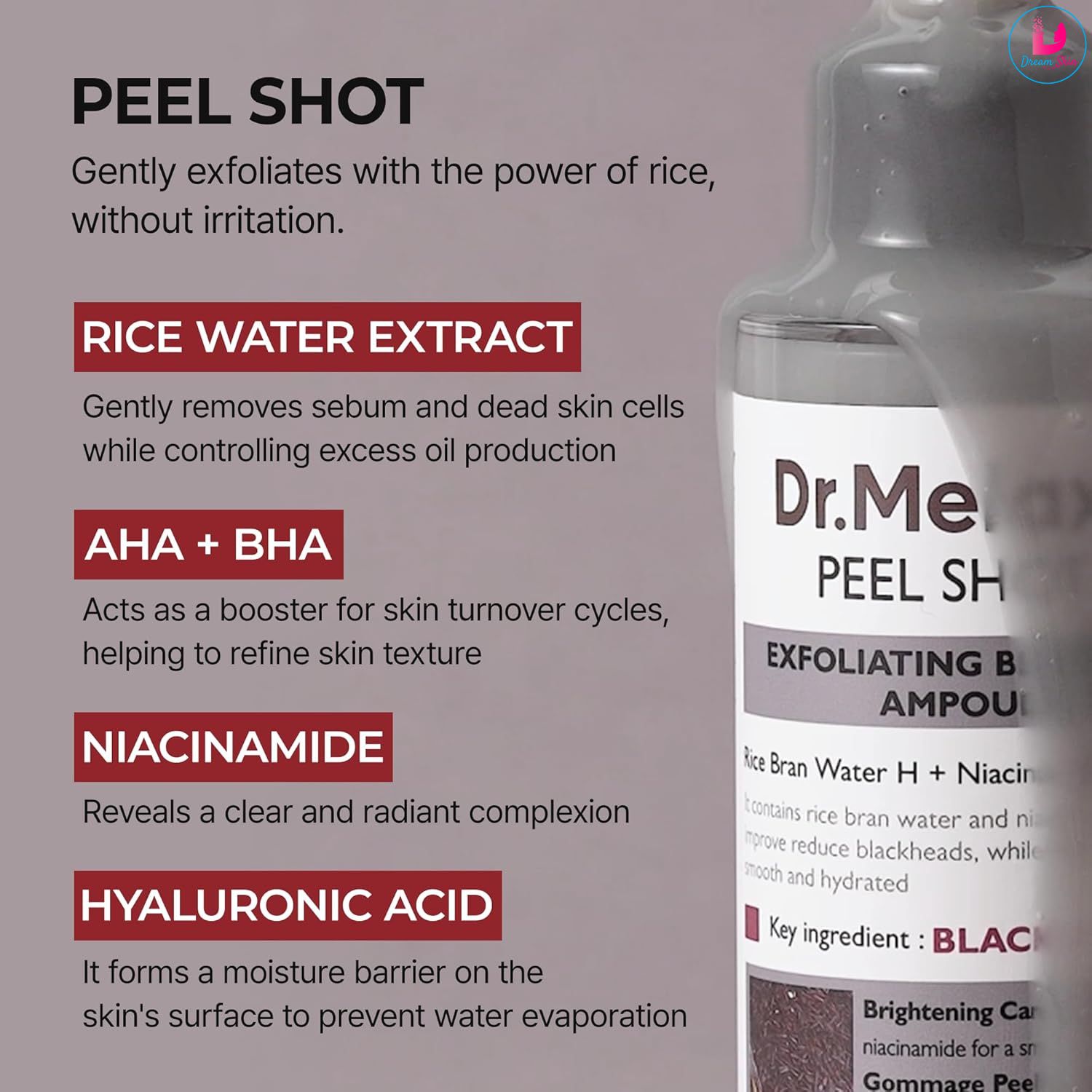 Dr.Melaxin Peel Shot Exfoliant Black Rice Ampoule [80ml]